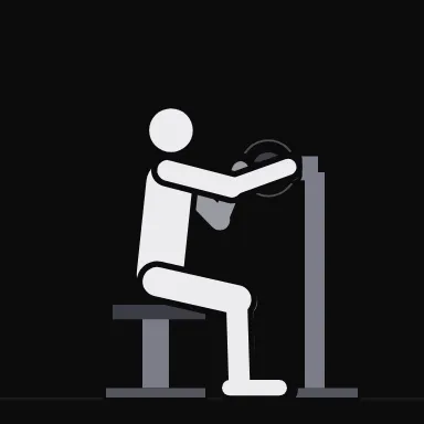 Exécution de l'exercice : Ergomètre à bras, vue de profil