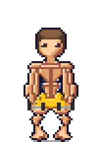 L'avatar Routine19 fait : Kettlebell swing, muscles travaillés en couleur
